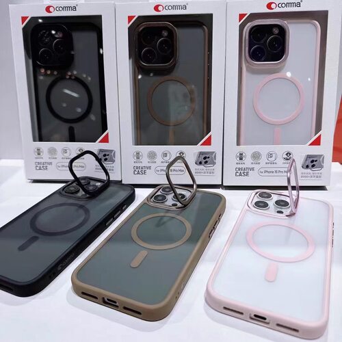 珂玛Comma逸彩隐藏支架16壳适用于苹果iPhone16 Pro Max磁吸防摔保护壳磨砂软边手机套16pro全包硬壳商务款壳