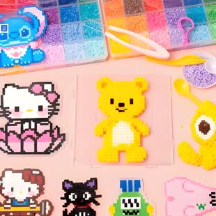 拼豆手工豆子益智工具熨烫立体玩具补充材料豆豆套装收纳盒熨斗