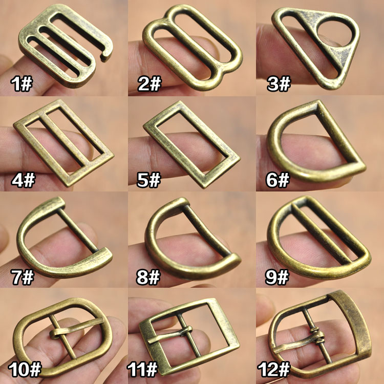 （2个）DIY2.5cm箱包扣口日字古铜色材料内径金属针方字扣D配件