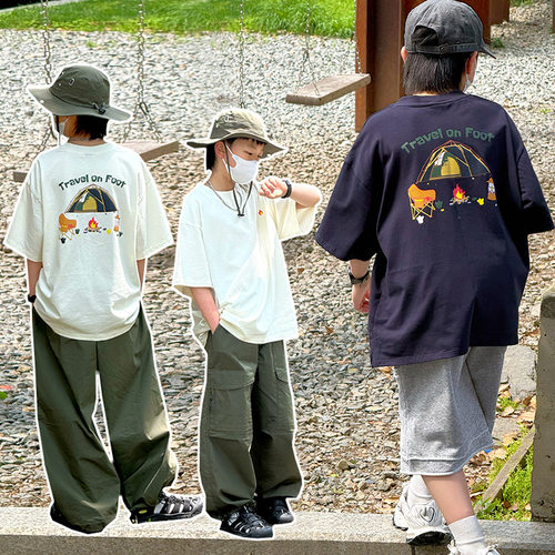 宝多童装男童短袖t恤夏款2026新款小男孩胖宝宝夏季休闲山系上衣