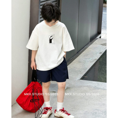 男童夏季短袖套装2026新款儿童夏装男孩帅气时髦童装夏款大童衣服