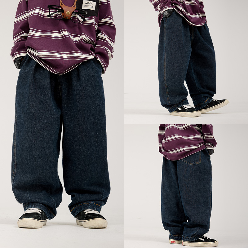 男童牛仔裤2025秋季新款儿童韩版休闲长裤阔腿裤男宝时髦直筒裤