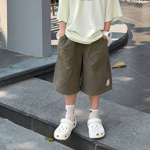 泰如2026夏季新款韩版儿童纯色透气舒适工装裤男童短裤百搭潮