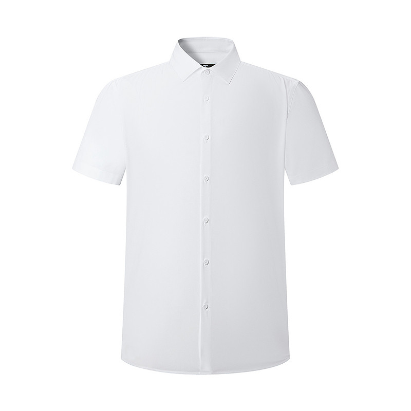 【牛津布】经典纯白短袖衬衫男夏季新款透气中青年正装衬衣