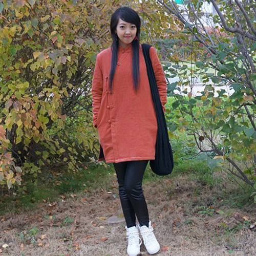 民族风女装唐装2022大码亚麻棉衣茶服秋冬偏襟中长款外套 可定做