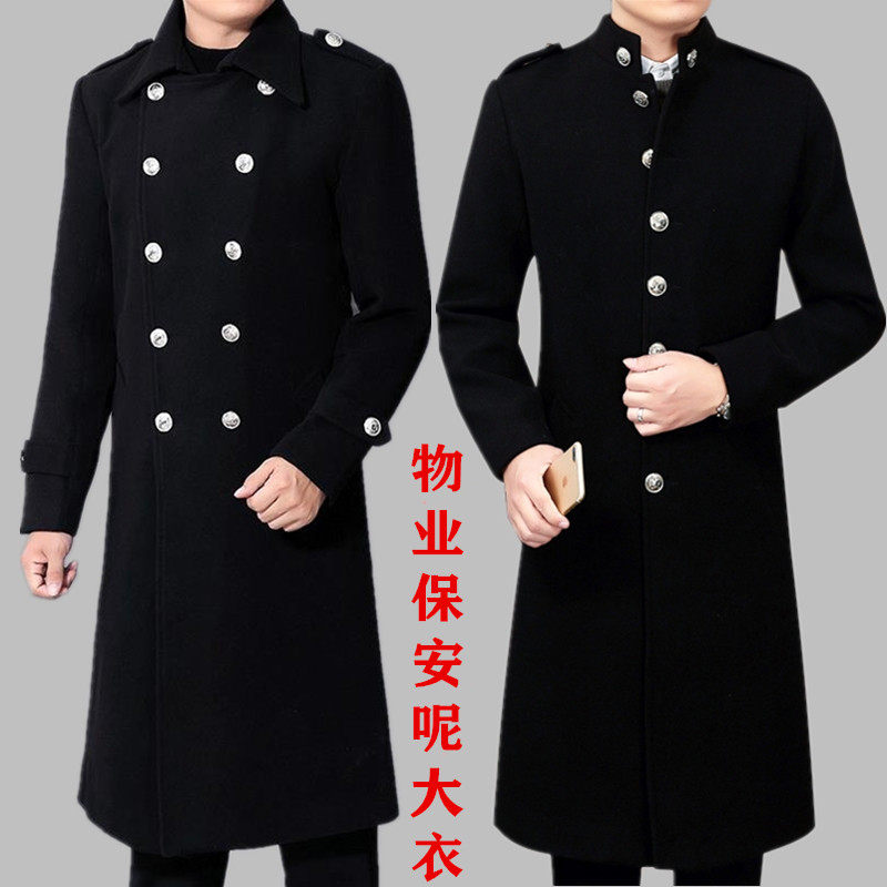 保安工作服男冬季售楼部制服物业形象岗修身保暖呢子大衣外套加厚