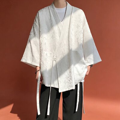 夏季明制汉服男大码改良日常半臂短衫对穿交领右衽道袍短袖上衣服