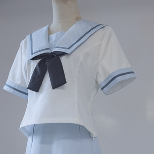 酒诗 花咲川中等部夏服邦邦! 要乐奈同款cos服浅蓝色箱褶裙套装