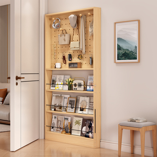 定制门后书架超薄收纳柜绘本置物架落地洞洞板玩具儿童书架手办架