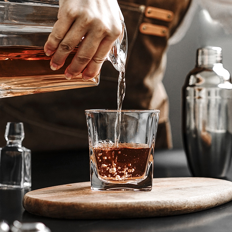 捷克BOHEMIA原装进口水晶玻璃威士忌杯 高档洋酒杯烈酒平底杯