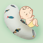 宝宝安抚枕纯棉月牙枕孕期护腰托腹枕婴儿多功能枕防跌落枕头