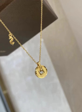 钛钢项链 财源滚滚铜钱项链女精致简约百搭高级感百搭锁骨链XL311