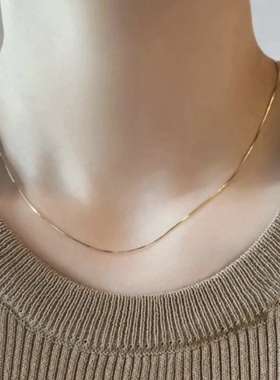 钛钢项链不掉色气质简约素链圆蛇链裸链锁骨链XL314