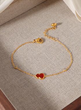 钛钢手链 新中式红贝葫芦手饰时尚轻奢不掉色小众单钻设计 SL503