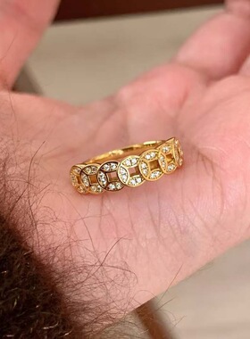 钛钢戒指 中古爆闪钱币指环时尚复古精致小众高级感戒指女JZ090