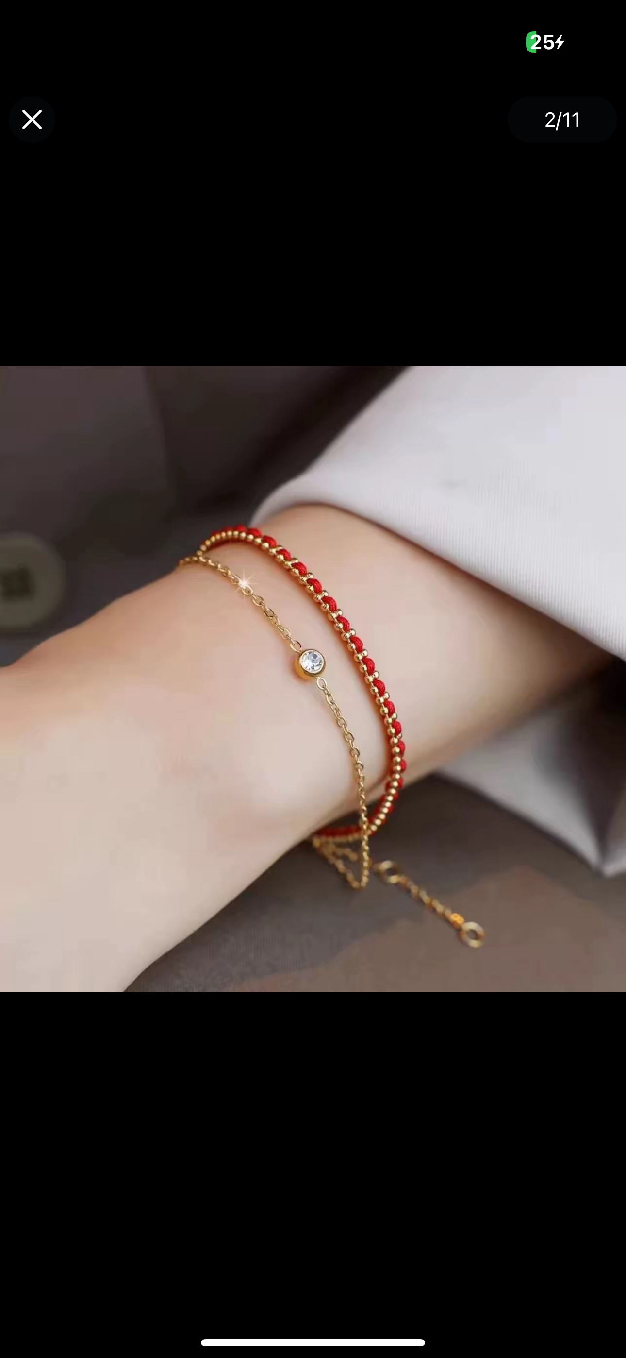 钛钢手链 不掉色精致百搭显白高级双层镶钻红绳泡泡手链SL520