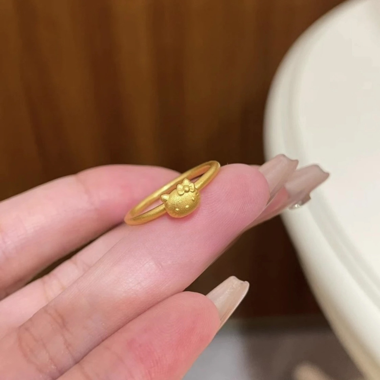 钛钢戒指 不掉色可爱风Kitty猫戒指简约时尚甜美指环JZ012