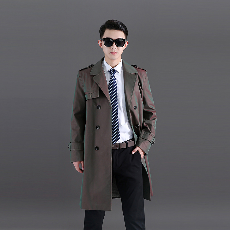男中长款战壕风衣修身保暖外套