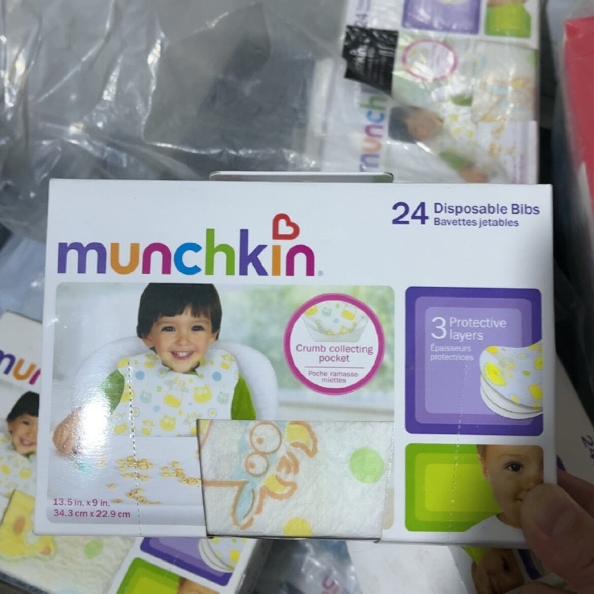 美国进口满趣健munchkin一次性纸围嘴饭兜围兜口水巾 kimi同款