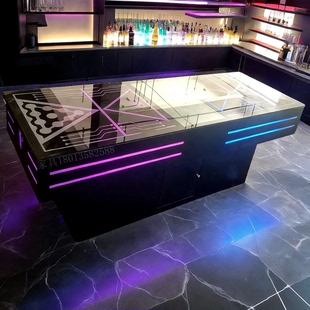 国外畅销酒吧投球桌ktv茶几包厢发光夜场喝酒娱乐定制播放游戏桌