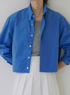 Facade pattern衬衫女夏季新款小众宽松短款长袖衬衣上衣