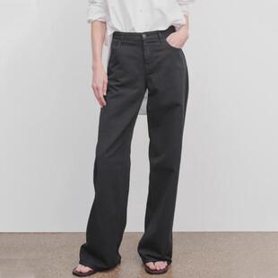 facade pattern牛仔裤女2025春季新款高腰直筒阔腿拖地长裤休闲裤