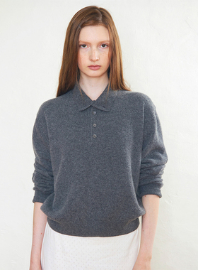 facade pattern毛衣女秋冬季新款高级感polo领小个子羊毛针织衫