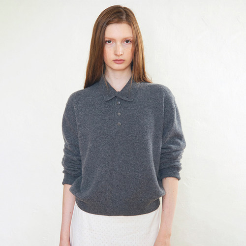 毛衣女polo领小个子羊毛针织衫