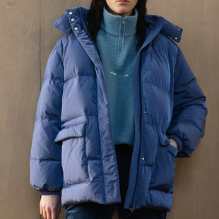 Facade pattern90白鹅绒羽绒服女冬新款小众连帽羽绒衣外套上衣