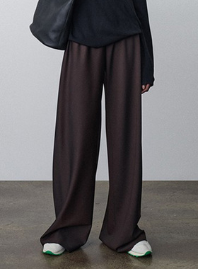 Facade pattern空气裤女秋季新款休闲裤巧克力色直筒阔腿裤长裤