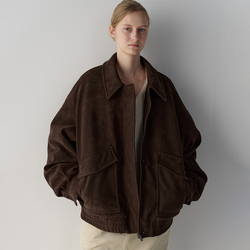 麂皮绒加厚外套女百搭短款夹克