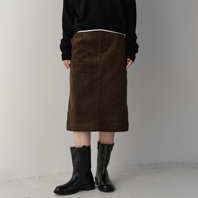 灯芯绒半身裙女高腰中长款A字裙
