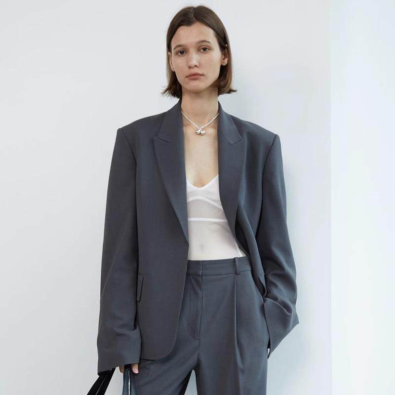 林允儿同款西装外套休闲灰色西服