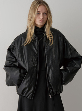 Facade pattern皮衣外套女春秋冬高级感宽松显瘦休闲翻领夹克上衣