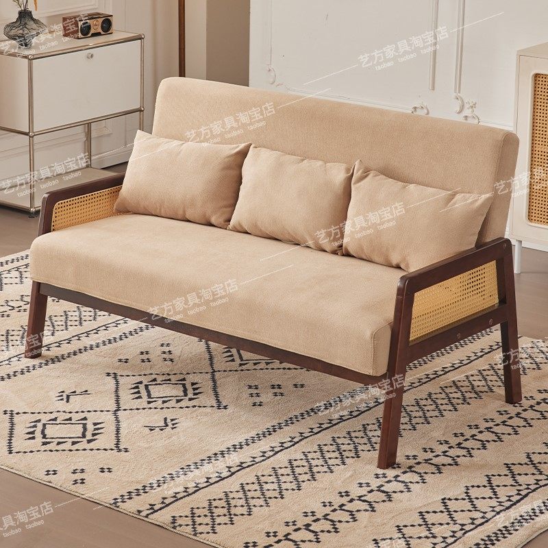 新中式实木沙发客厅高端大气上档次三人位木沙发侘寂风家具家用