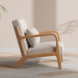 单人沙发椅2025新款阳台客厅复古座椅小型家用休息椅子懒人休闲椅