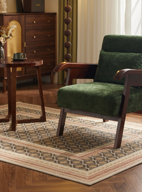 单人沙发轻奢高级复古单椅卧室阳台客厅休闲椅子绿色新款沙发椅