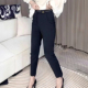哈伦裤 女弹力百搭显瘦2024西装 条纹腰小黑裤 裤 春季 新款 时尚 休闲裤