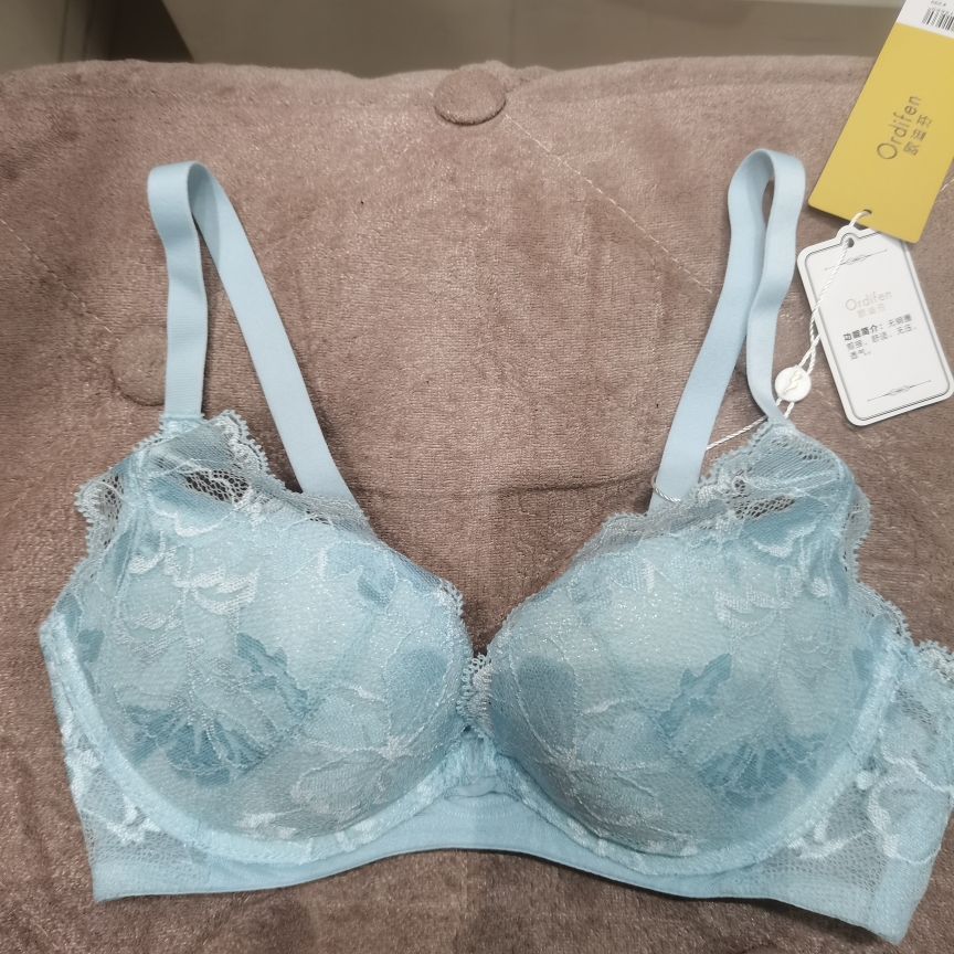欧迪芬专柜正品小胸显大无钢圈玲珑杯女生性感聚拢文胸OB2502
