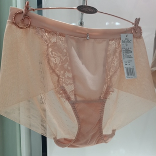 专柜正品女士中高腰平角蕾丝时尚性感平角内裤OP7558吊牌99