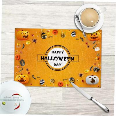 Halloween printed insulated placemats are hot and oil-proof