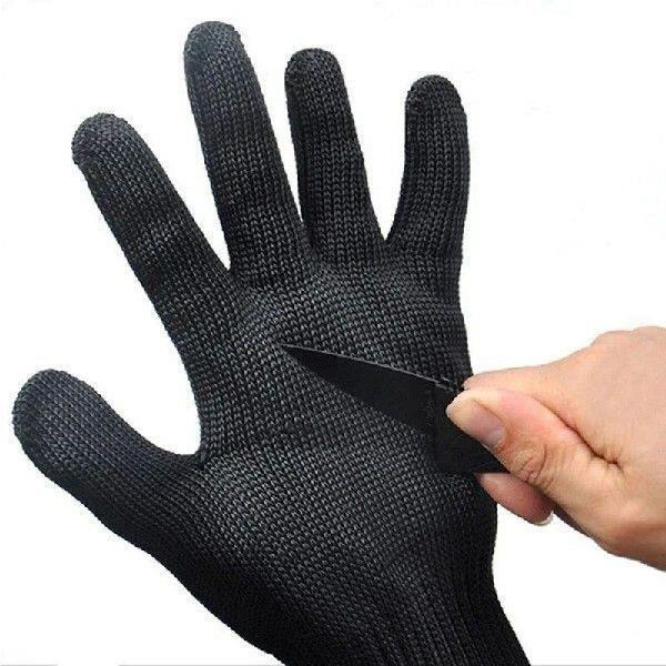 Black Level 5 Anti-Cut Gloves Steel Wire Metal Mesh Safety