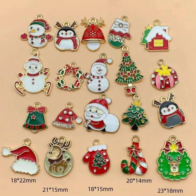 混合20pcs搪瓷圣诞饰物钟鹿树雪花