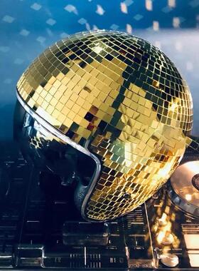 Disco ball Helmet with Retractable镜面酒吧节日迪斯科球头盔