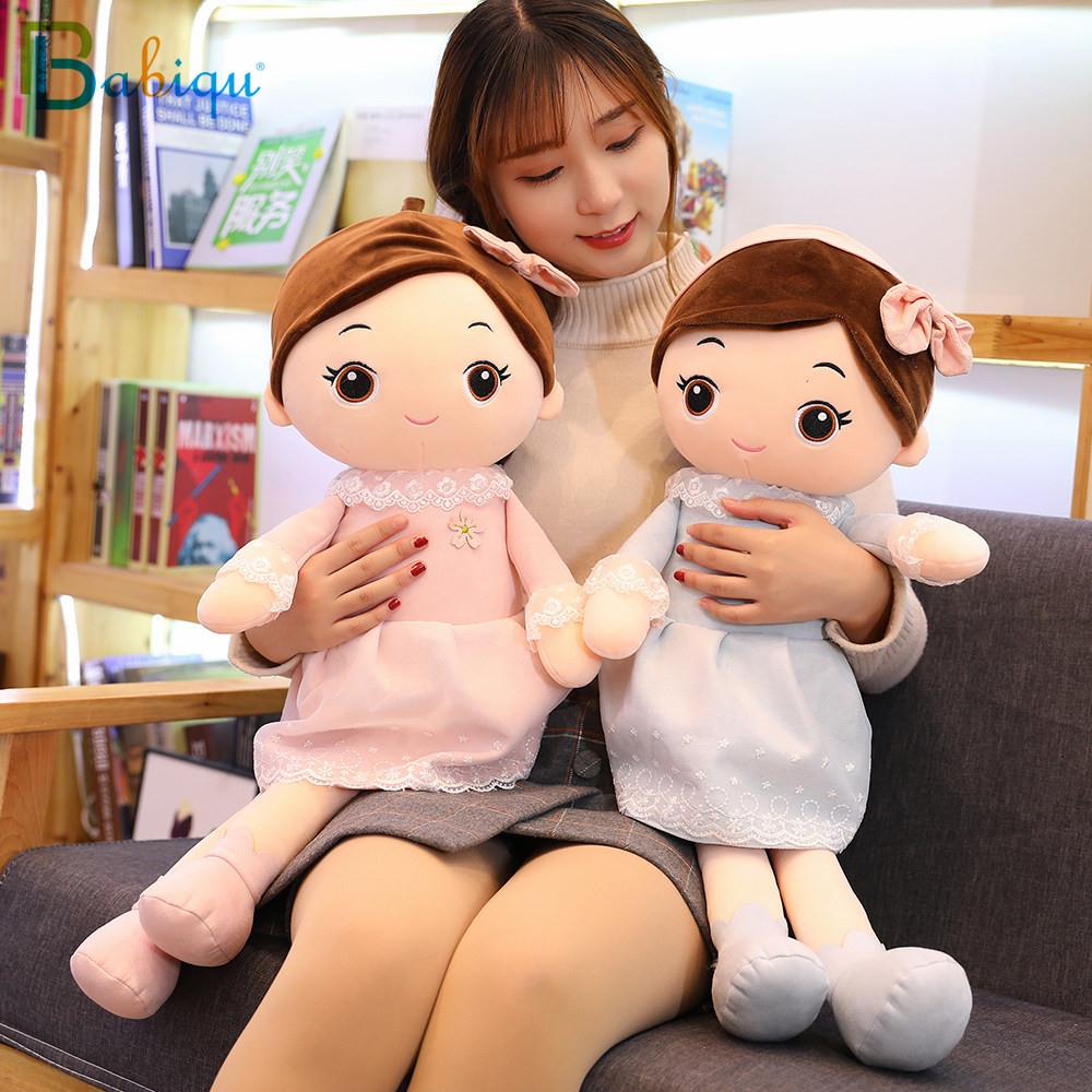 40-90cm Kawaii Plush Girl Dolls with Lace Clothes Soft Stuff
