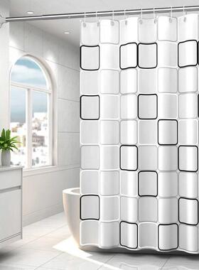 The bathroom shower curtain checkered PEVA Environmental