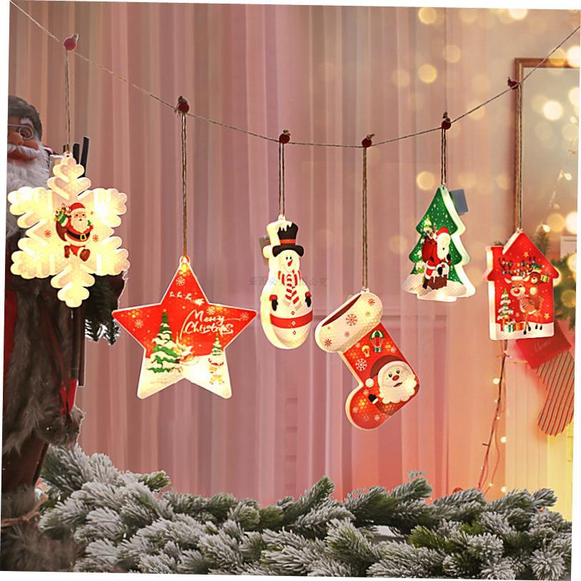 圣诞节彩灯圣诞树挂件雪花雪人造型Christmas tree hanging lamp