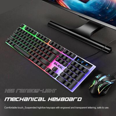 Backlit Keyboard with 7 Color Lights RGB Gaming Keyboard 1.5