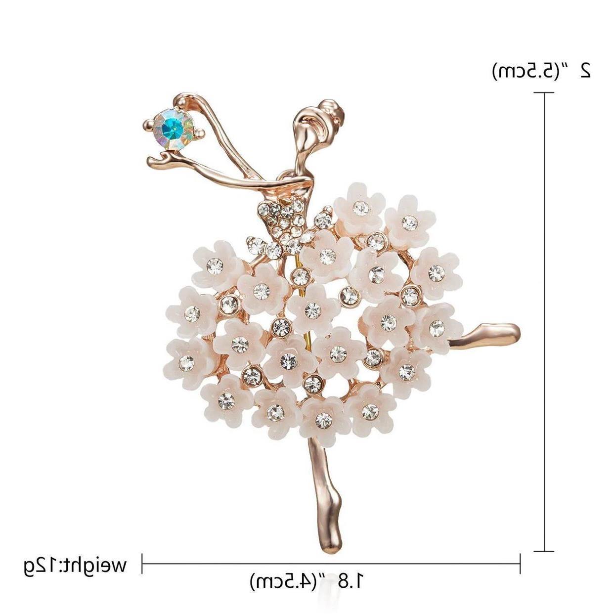 SKEDS Exquisite Crystal Ballet Dancer Brooches Jewelry Pins