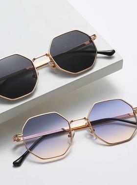 Polygon Metal Sunglasses Vintage Frame For Women Sunglasses